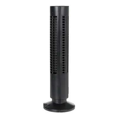 (Black) USB Mini Leafless Air Conditioner Table Cooler Tower Fan Summer Cooling for Home Office