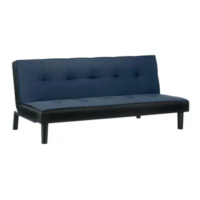 Birlea Aurora Click Clack Sofa Bed Futon Black & Denim Blue Fabric