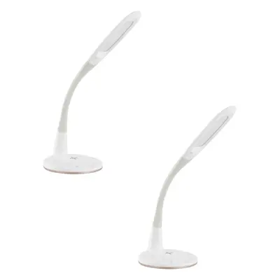 2 PACK Table Desk Lamp Colour White Touch On/Off Dimming Bulb LED 3.7W Included