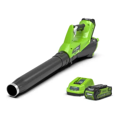 Greenworks G40ABK2 Cordless 40v Garden Axial Leaf Blower 110mph with Battery