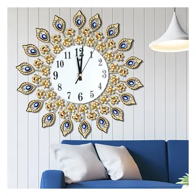 38x38cm Vintage Wall Clock Living Room Bedroom Large Clock Diamond Metal Home Decoration