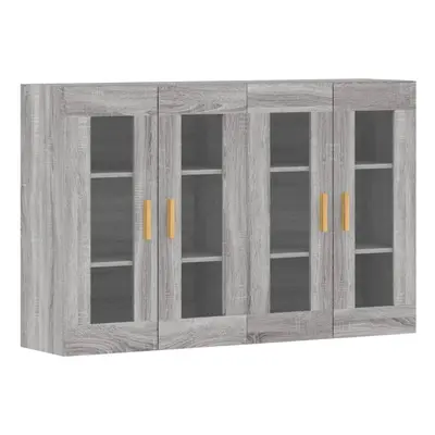 vidaXL Wall Mounted Cabinets Side Cabinet pcs Grey Sonoma Engineered Wood