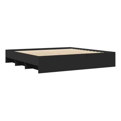 vidaXL Bed Frame Bed Base Bedstead Black 180x200 cm King Size Engineered Wood