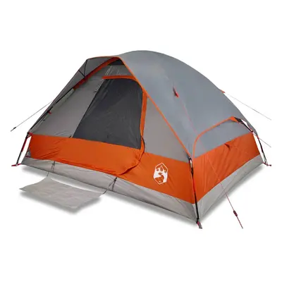 (Grey and orange, x x cm) vidaXL Family Tent Dome 6-Person Outdoor Lightweight Camping Tent Wate