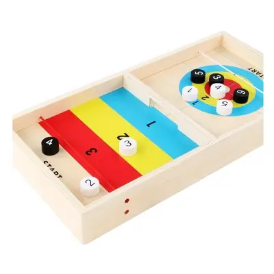 2 IN Wooden Shuffleboard Tabletop Board Game Two-Silde Play Toys for Kids Gift