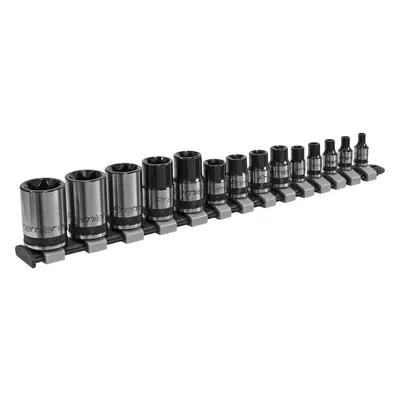 14 PACK TRX Star Socket Set - 1/4" 3/8" 1/2" Square Drive PREMIUM BLACK CHROME