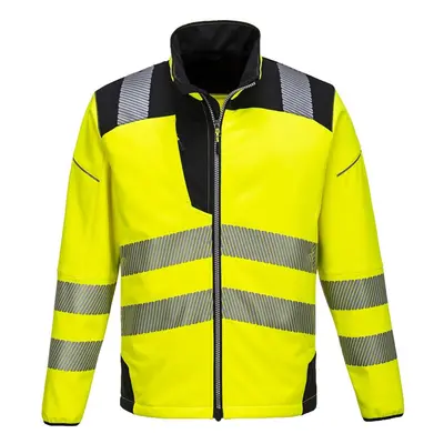 (3XL, Yellow/Black) Portwest Mens PW3 Hi-Vis Soft Shell Jacket