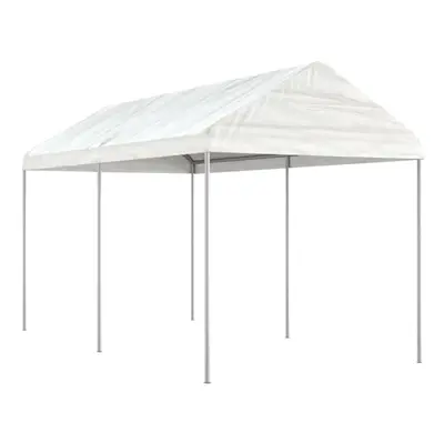 (4.46 x 2.28 x 2.69 m) vidaXL Gazebo Part Tent with Roof Pavilion Outdoor Marquee White Polyethy