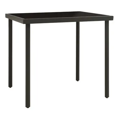 Outdoor Dining Table Anthracite 80x80x72 cm Glass and Steel