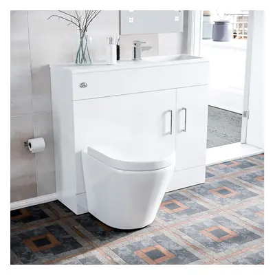 James 1000mm White Slimline Vanity, Basin WC Unit & BTW Rimless Toilet