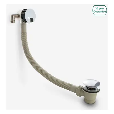 Bathroom Modern Chrome Waterfall Round Brass Bath Filler Sprung Waste & Overflow