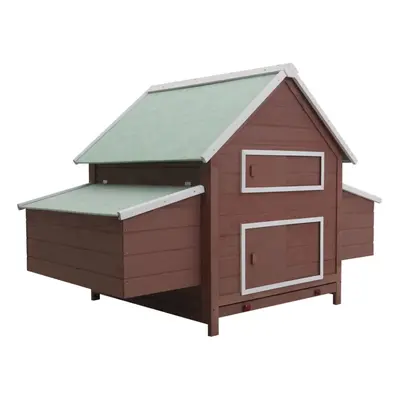 vidaXL Chicken Coop Brown Wood Hen House Small Animal Habitat Cage Pet Carrier