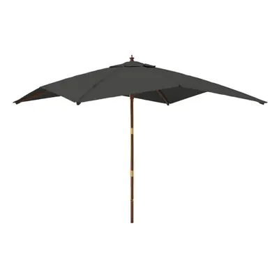 (anthracite) vidaXL Garden Parasol Umbrella with Wooden Pole Outdoor Parasol Sun Umbrella