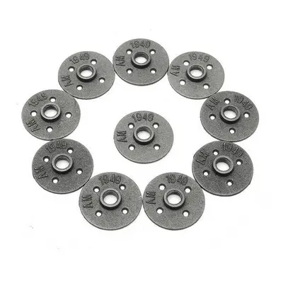 10pcs 1/2 Inch Malleable Iron Floor Flange Steel Iron Pipe Fitting Wall Mount