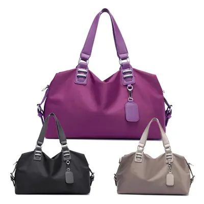 (Dark Grey) Women Handbag Nylon Waterproof Solid Large Capacity Multifunction Casual Outdoor Spo