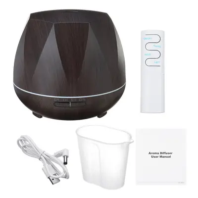 USB Rechargeable Ultrasonic Air Humidifier Wood Grain LED Light Portable Purifier