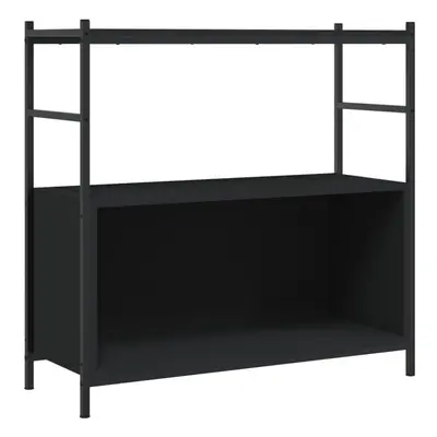 vidaXL Bookshelf Display Storage Unit Bookcase Black Engineered Wood and Iron