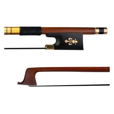 IPE Bow 4/4 Size Violin Bow Round Stick Lizard Skin Grip Black Horsehair W/ Ebony Frog Violin/ F