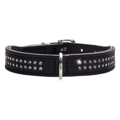 HUNTER Diamond Petit Nickel-Plated Collar, 30/23 x cm, Small, Nappa Black/Black