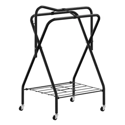 vidaXL Saddle Rack Foldable Freestanding Saddle Stand Saddle Holder Black Iron