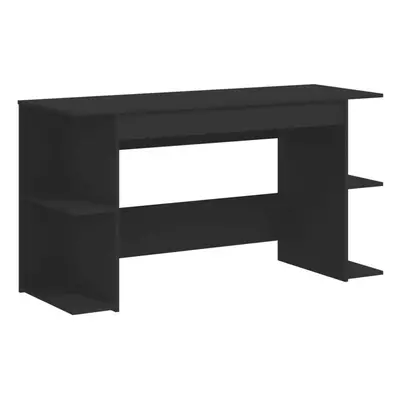 (black) vidaXL Desk Office Writing Desk Working Computer Table Black Engineered Wood