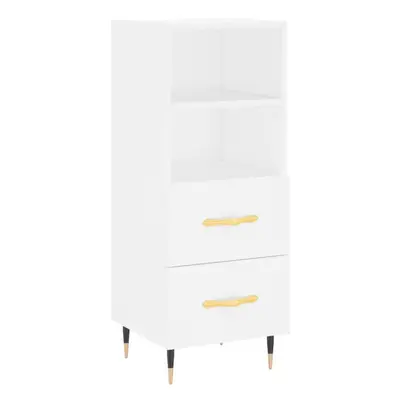 (white) vidaXL Sideboard Storage Cabinet Cupboard High Gloss White Engineered Wood