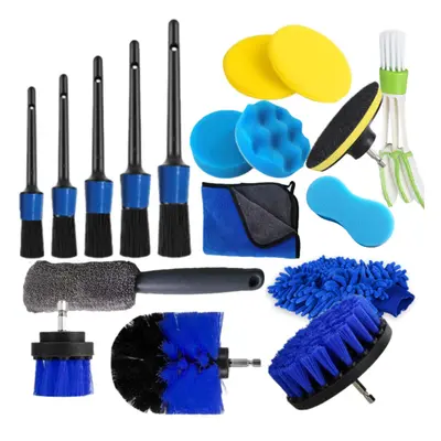 18pcs Car Wash Tools Set with Car Wash Cleaning Brush Car Wipes Tire Cleaning Brush Car Wash Bru