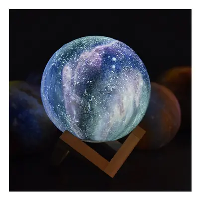 (Blue, Pat Control) 3D Colors Moon Led Lamp Print Star Light Colorful Touch Sensor Usb Painted N