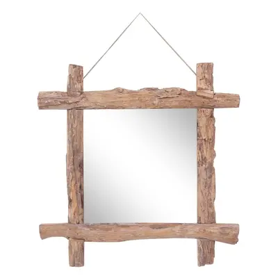 (brown, x x cm) vidaXL Log Mirror Solid Reclaimed Wood Unit White/Brown 70x70x5 cm/50x5x50 cm