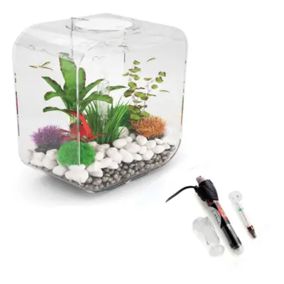 biOrb LIFE 30L Clear Aquarium Fish Tank with Multi Colour LED Lighting and Heater Pack