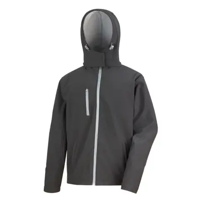 (3XL, Black/Grey) Result Core Mens Lite Hooded Softshell Jacket