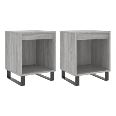 (grey sonoma, pcs) vidaXL Bedside Cabinets Nightstand Side Table Bed Cabinet Engineered Wood