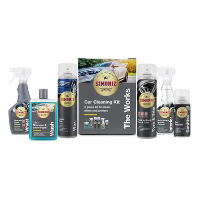 The Works Car Valeting Kit, Ultimate Car Cleaning Kit, Essential Car-Cleaning Products For Inter