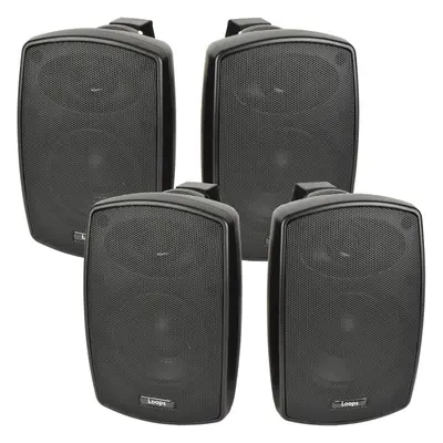 4x 8" 160W Black Outdoor Rated Speakers OHM Weatherproof Wall Mounted HiFi