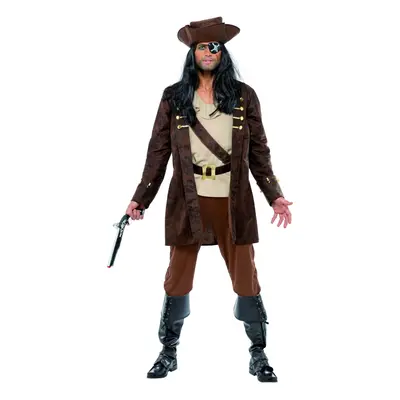 Pirate costume for men's mid-length jacket