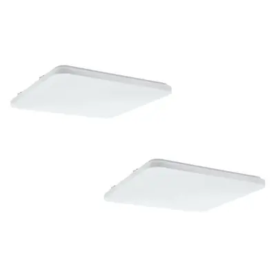 2 PACK Wall Flush Ceiling Light Colour White Shade White Plastic Bulb LED 49.5W