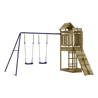 (solid impregnated pinewood) vidaXL Outdoor Playset Garden Playhouse Playground Set Impregnated 