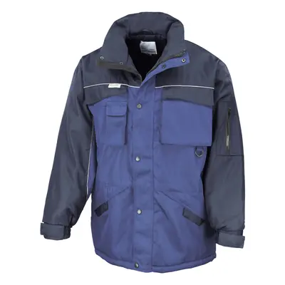 (S, Royal/Navy) Result Mens Workwear Heavy Duty Water Repellent Windproof Combo Coat