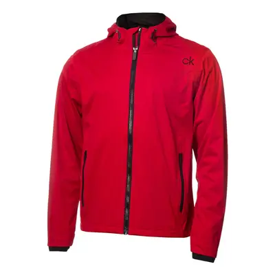 (S, Red) Calvin Klein Mens Hooded Waterproof Softshell Golf Jacket