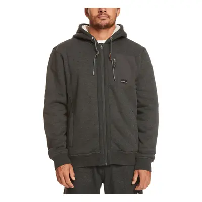 (M, Grey Heather) Quiksilver Mens Out There Full Zip Hooded Sweater Sweatshirt - Grey Heather