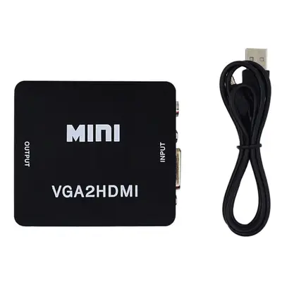 (White) 1080P HD VGA to HDMI Converter Adapter with Audio USB Power Connector for PC Laptop to H