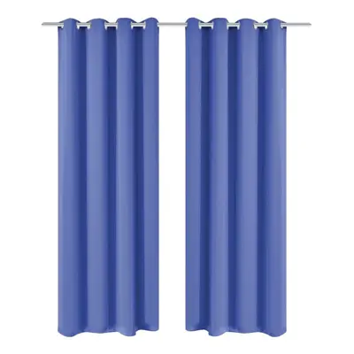 Blackout curtains pcs. With metal eyelets x cm blue