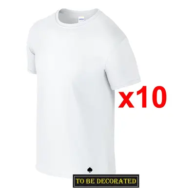 (2XL) Packs Gildan T-SHIRT Basic Tee - 5XL Small Big Men Heavy Cotton (White)