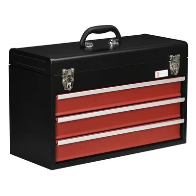 DURHAND Lockable Drawer Tool Chest with Ball Bearing Slide Drawers Black