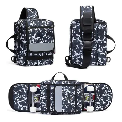 (White) Multi-functional Skateboard Longboard Carry Bag