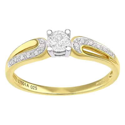 (J) Jewelco London 9ct Yellow Gold And 0.25ct Diamond Engagement Ring