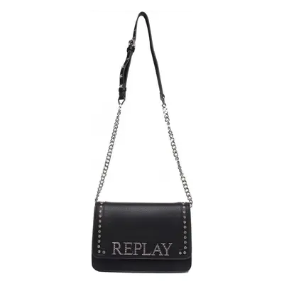 Replay A0132D-098 Women Metal Studd Shoulder Bag In Black Size One