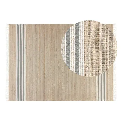 Jute Area Rug x cm Beige and Grey MIRZA