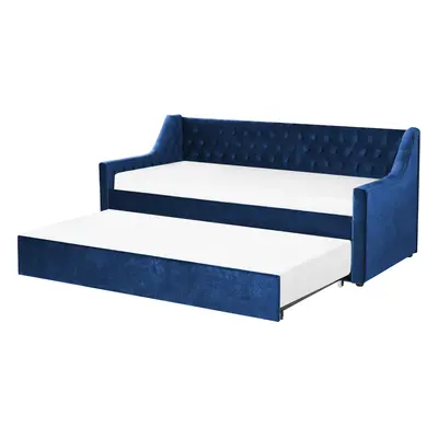 Trundle Bed Velvet MONTARGIS x cm (EU Single) Navy Blue