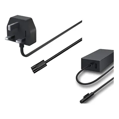 Official Microsoft Surface UK Pin 65W Mains Adapter Charger Plug - Black